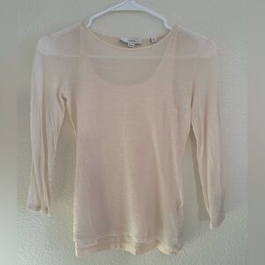 Vince Light Cream Long Sleeve Top